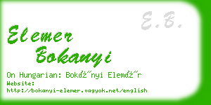 elemer bokanyi business card